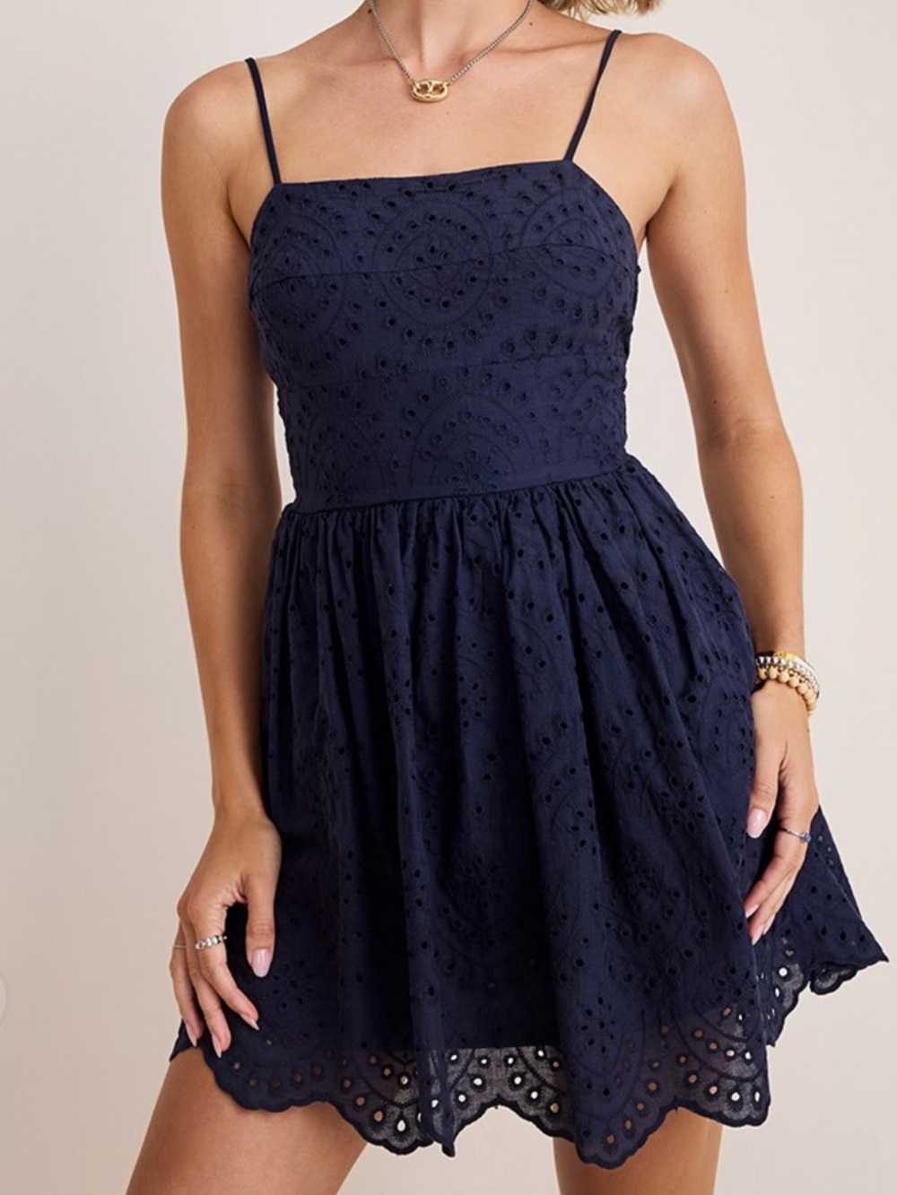 Francesca's Joan Embroidered Eyelet Mini Sundress